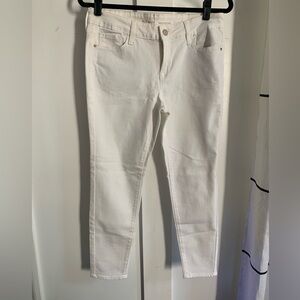 Old Navy Rockstar White Mid Rise Like Jeans Size 8P Women’s Skinny Ankle